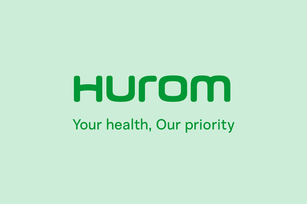Platzhalterbild mit dem Hurom Logo und dem Slogan Your health, Our priority