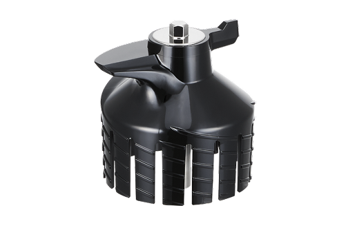 Einteiliger Easy-Line-Filter: eine schwarze Trommel, die Pressschnecke und Sieb vereint